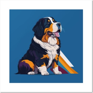 Bernese Mountain Dog Portait Posters and Art